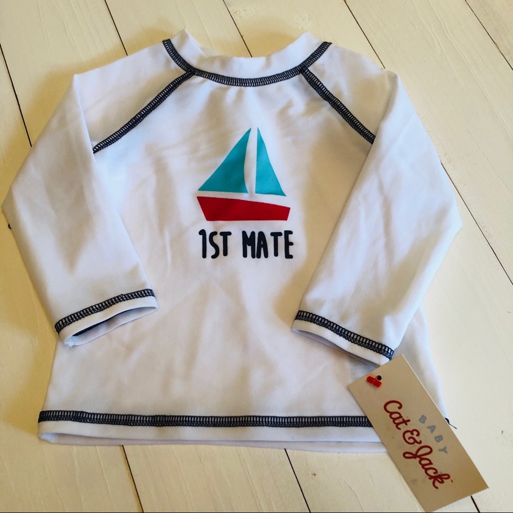 Cute First mate swim tee for 3-6 mo.